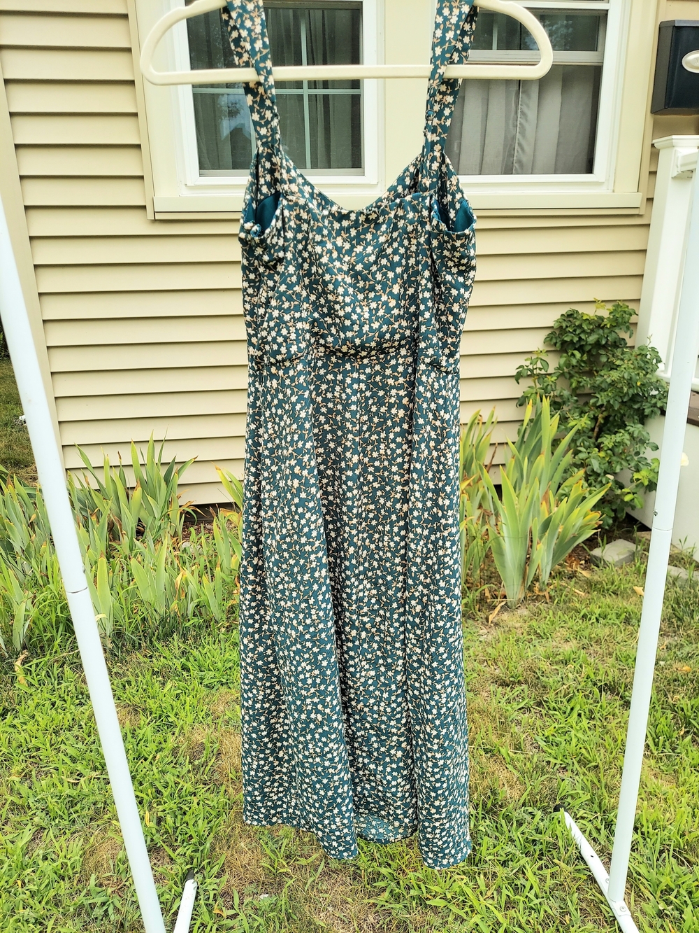 Lola Grace Vintage 90s Y2K Green Floral Midi Dress Women's Small Office Formal - Picture 10 of 12